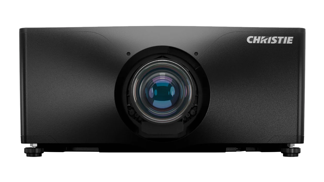 Christie Phazer RGBH — front-low Christie Phazer RGBH 4K — vista frontal inferior do projetor de cinema digital